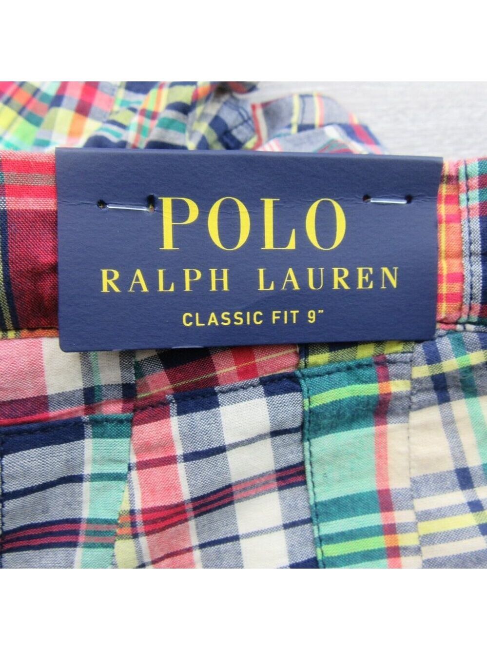 Polo Ralph Lauren Patchwork Madras Chino Shorts Classic Fit 9" Men's Size 30 NEW - Picture 10 of 15